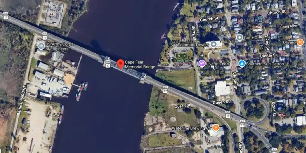 9-Vehicle Chain-Reaction Crash on Cape Fear Memorial Bridge in Wilmington, NC