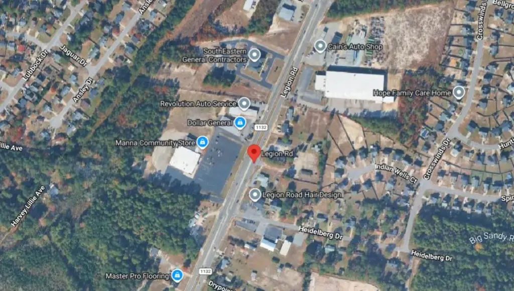 Vehicle Goes Over Curb on Legion Road in Hope Mills, NC