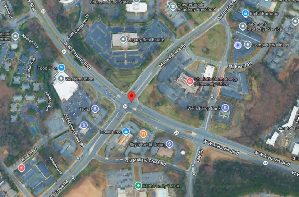 Two People Hospitalized After Crash Near W.T. Harris Boulevard and Mallard Creek Road in Charlotte, NC