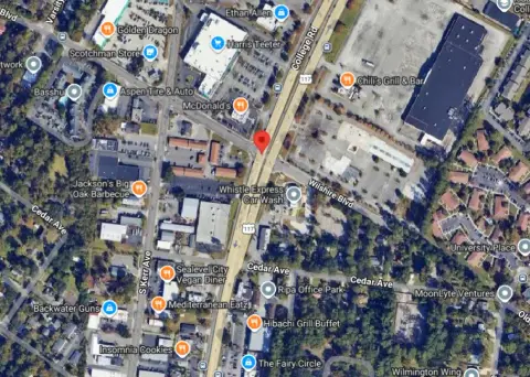 Crash Shuts Down College Road at Wilshire Boulevard in Wilmington, NC